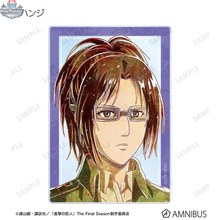 Attack on Titan acrylic trading card from Doki Doki Land's Ani-Art Vol.2 series, featuring new anime-style illustration.