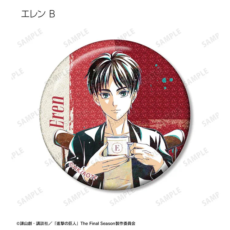 Attack on Titan Anime Merch - Trading Ani-Art Glitter Tin Badge New Illustration Tea Time ver. - Www.Shopthatapp.ca