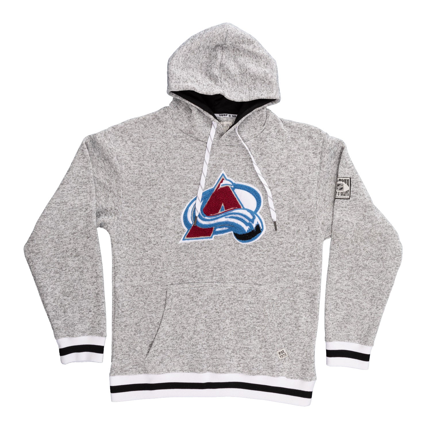 Colorado Avalanche "Muskoka Style" Premium Chenille Woven Logo Hoodie - Shopthatapp.ca