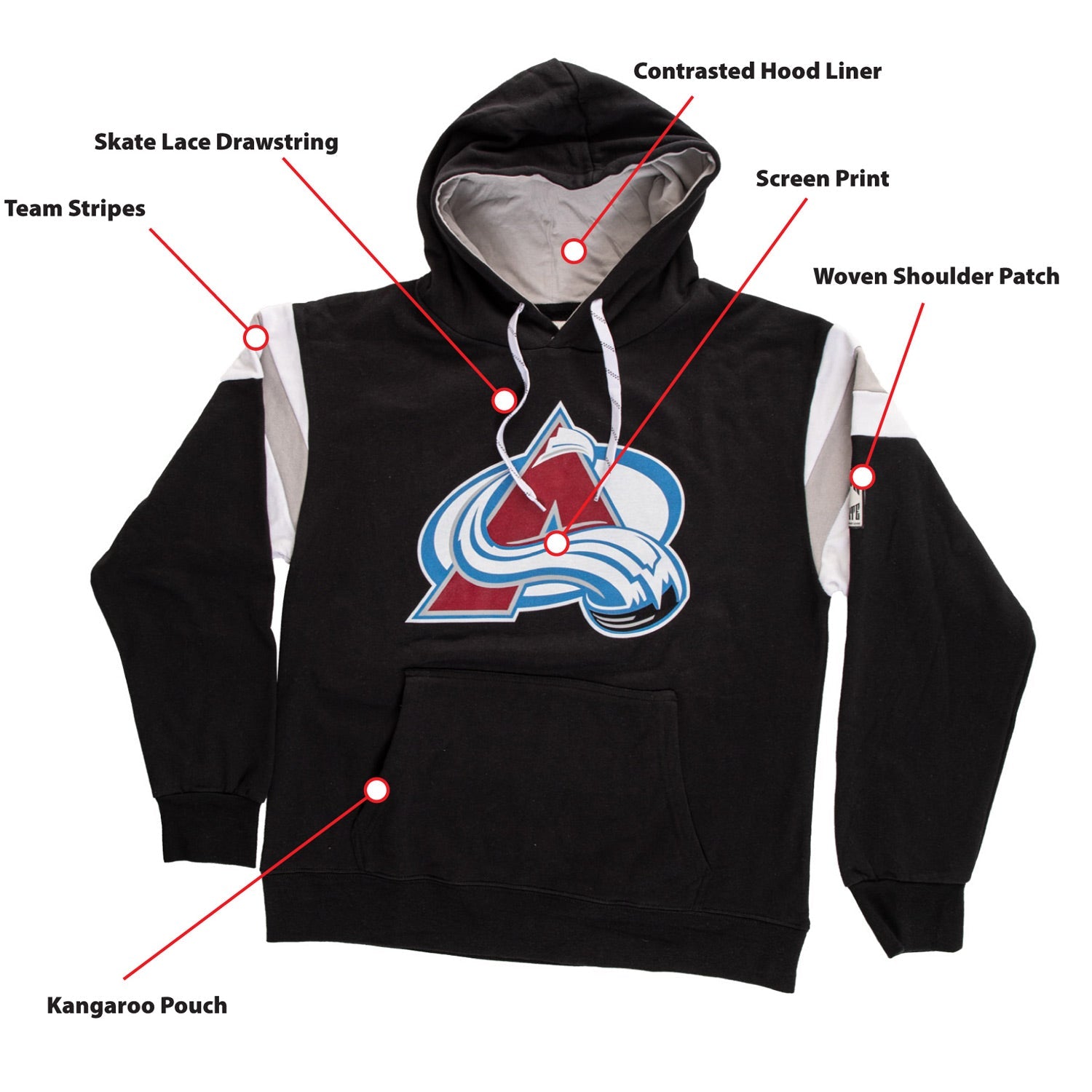 Colorado Avalanche Varsity Retro Style Hoodie - Shopthatapp.ca