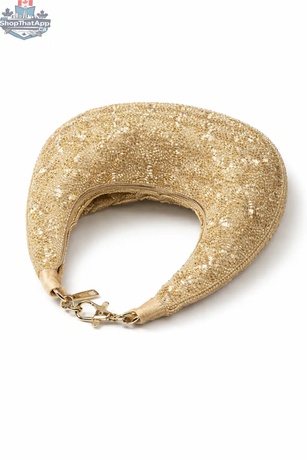 Elevate Your Style with the Gold Beaded Clutch Bag - Aurora - Shopthatapp.ca