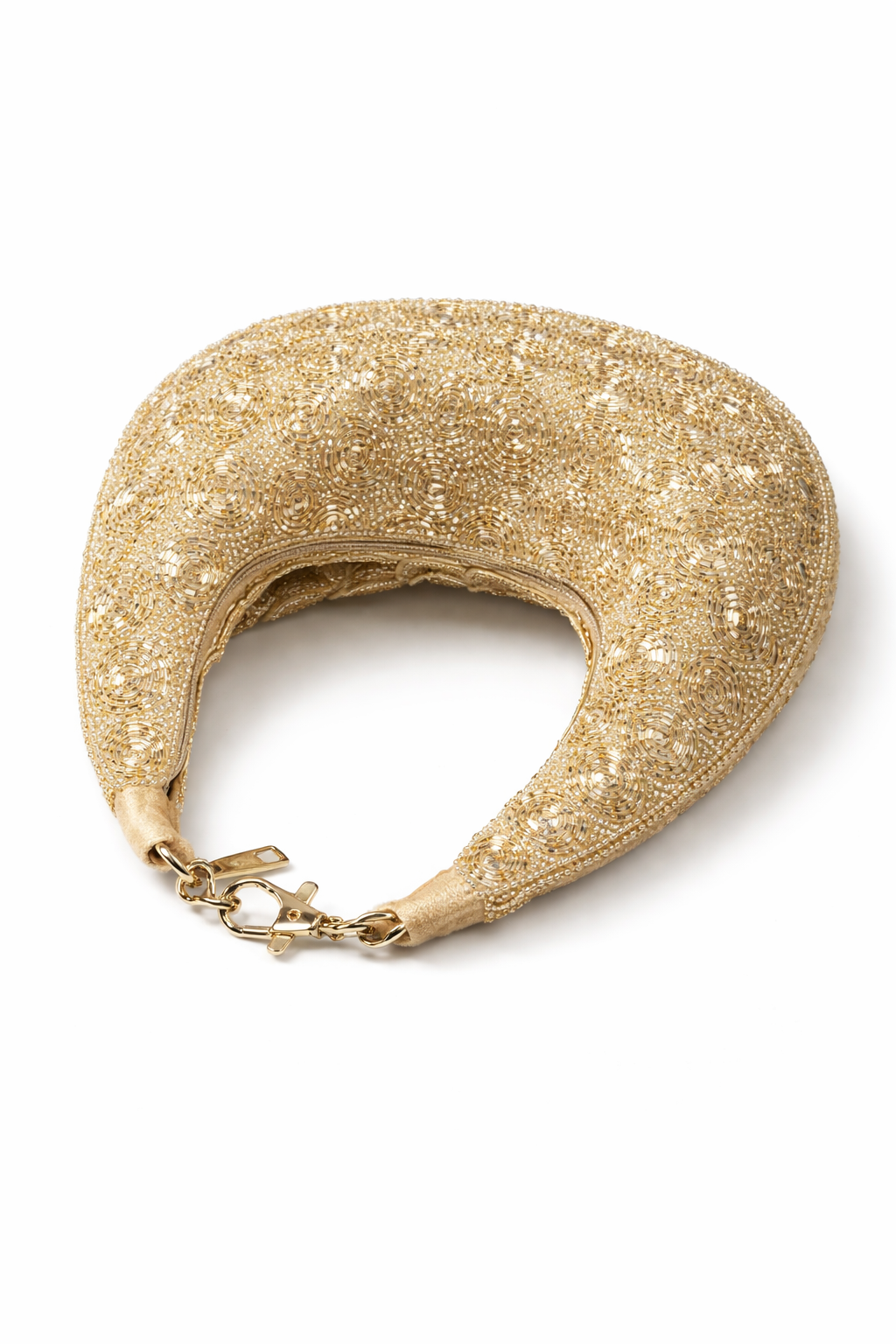 Elevate Your Style with the Gold Beaded Clutch Bag - Aurora
