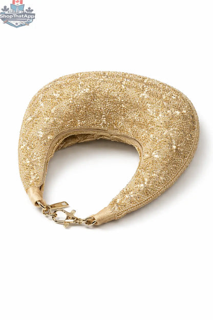 Elevate Your Style with the Gold Beaded Clutch Bag - Aurora - Shopthatapp.ca