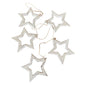 Hanging wooden star decor string by Suzie Blue Canada featuring open wooden stars for stylish home decoration.