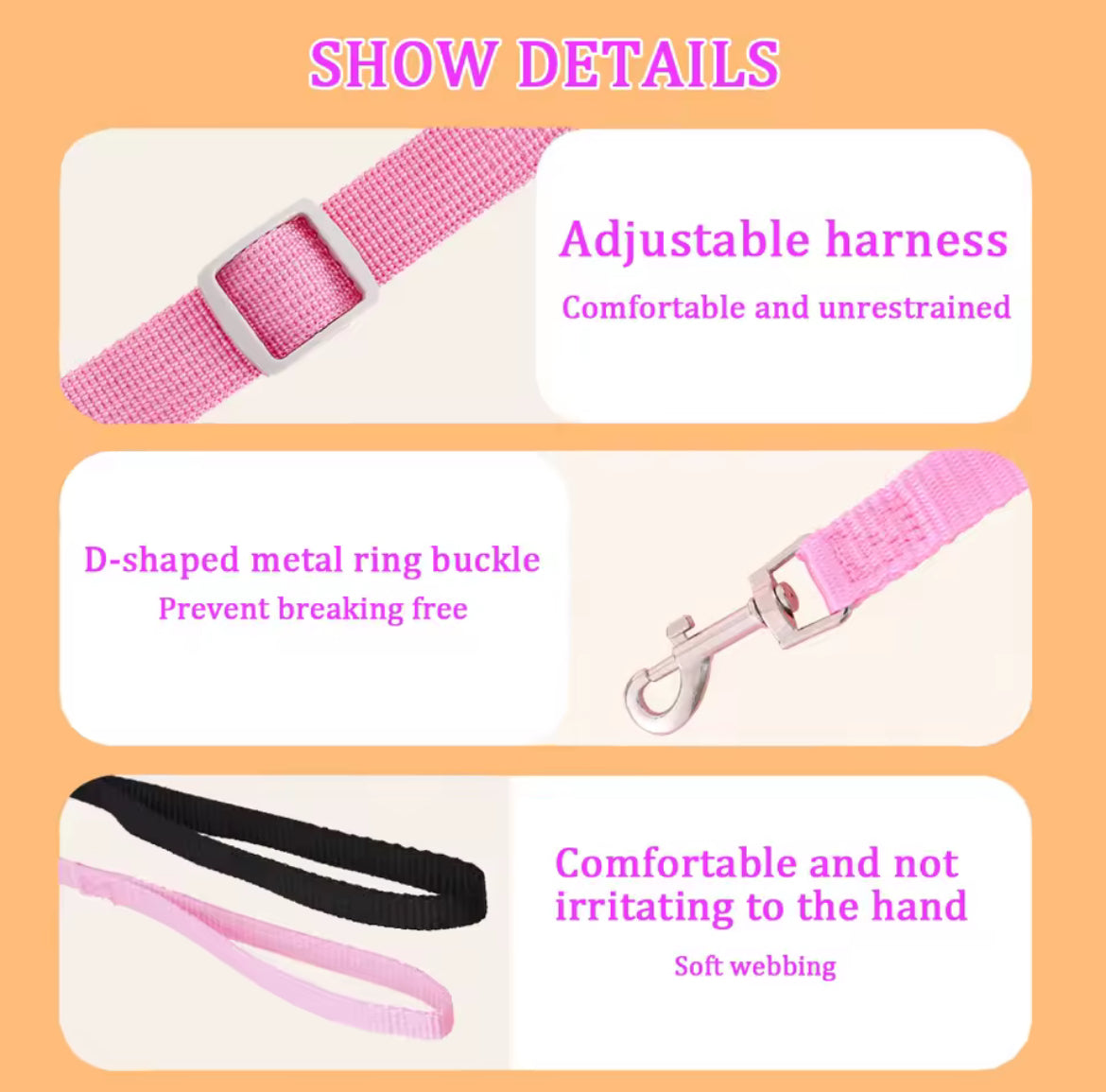 Crystal Dog Harness and Leash Set - Luxury Lace Designer Pet Wear - Shopthatapp.ca