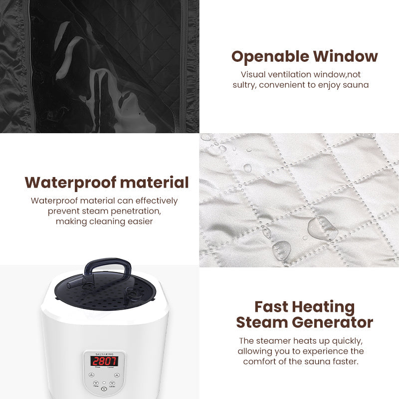 Blisspod | Portable | Personal Full Body 60 Min Rapid Steam Sauna | Pentagonal | Grey | Powerful 1600 Watts | 3.6L Stronger Steamer | 90X90X190cm - Www.Shopthatapp.ca