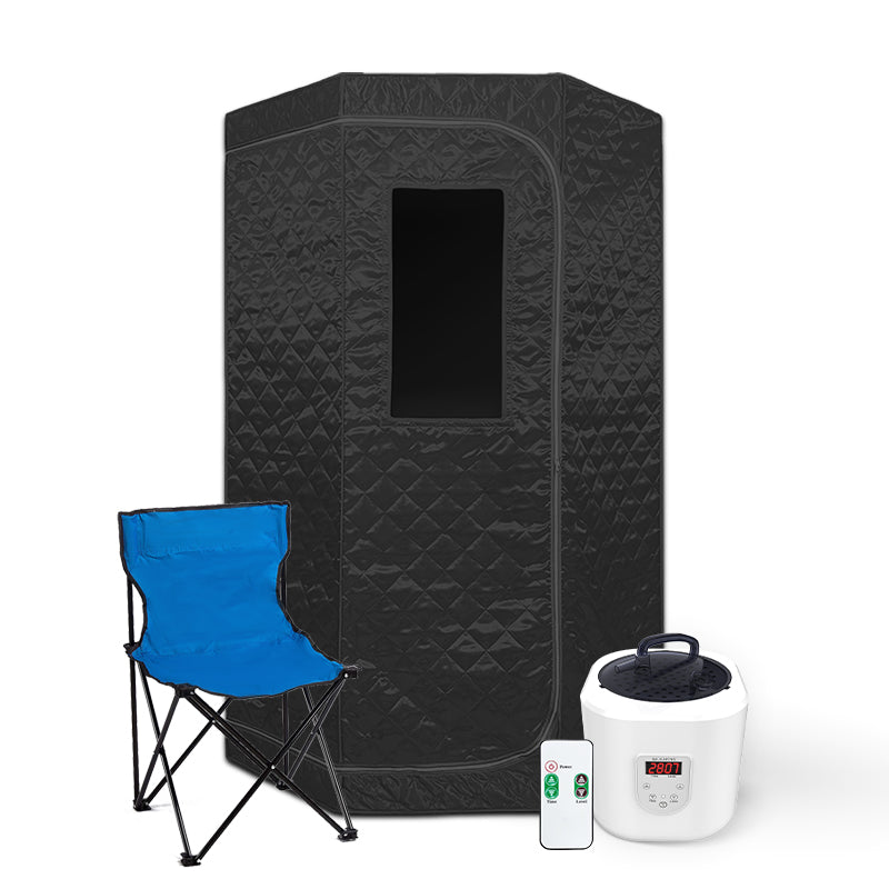 Blisspod | Portable | Personal Full Body 60 Min Rapid Steam Sauna | Pentagonal | Grey | Powerful 1600 Watts | 3.6L Stronger Steamer | 90X90X190cm - Www.Shopthatapp.ca