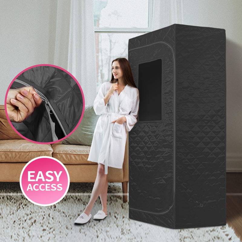 Blisspod | Portable | Personal Full Body 60 Min Rapid Steam Sauna | Pentagonal | Grey | Powerful 1600 Watts | 3.6L Stronger Steamer | 90X90X190cm - Www.Shopthatapp.ca