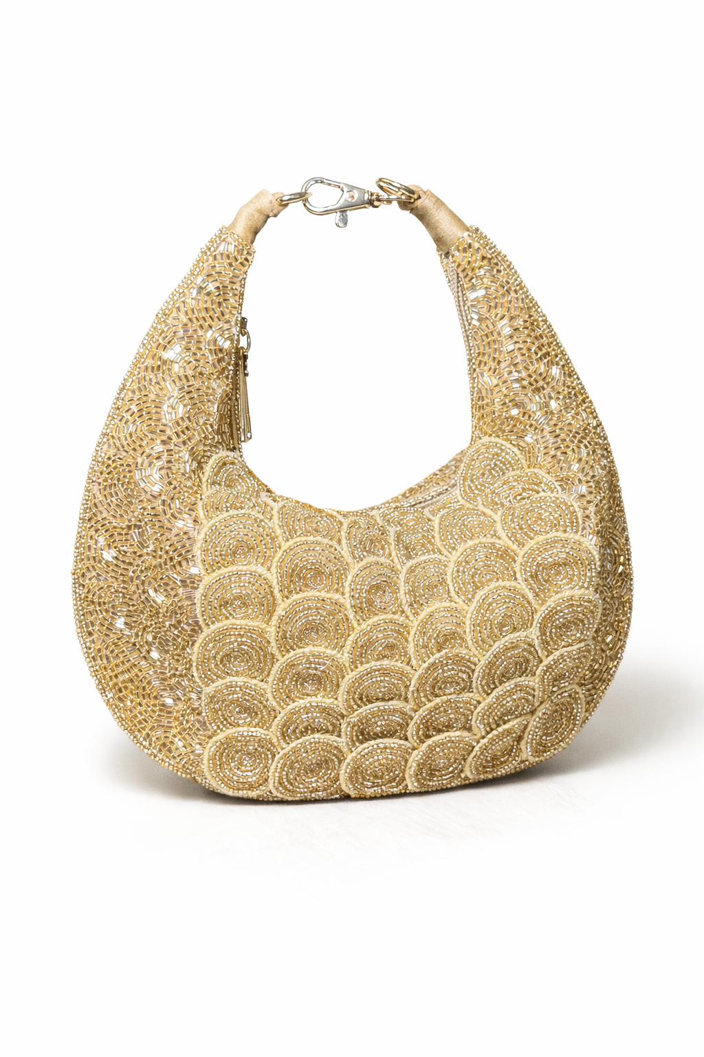 Elevate Your Style with the Gold Beaded Clutch Bag - Aurora