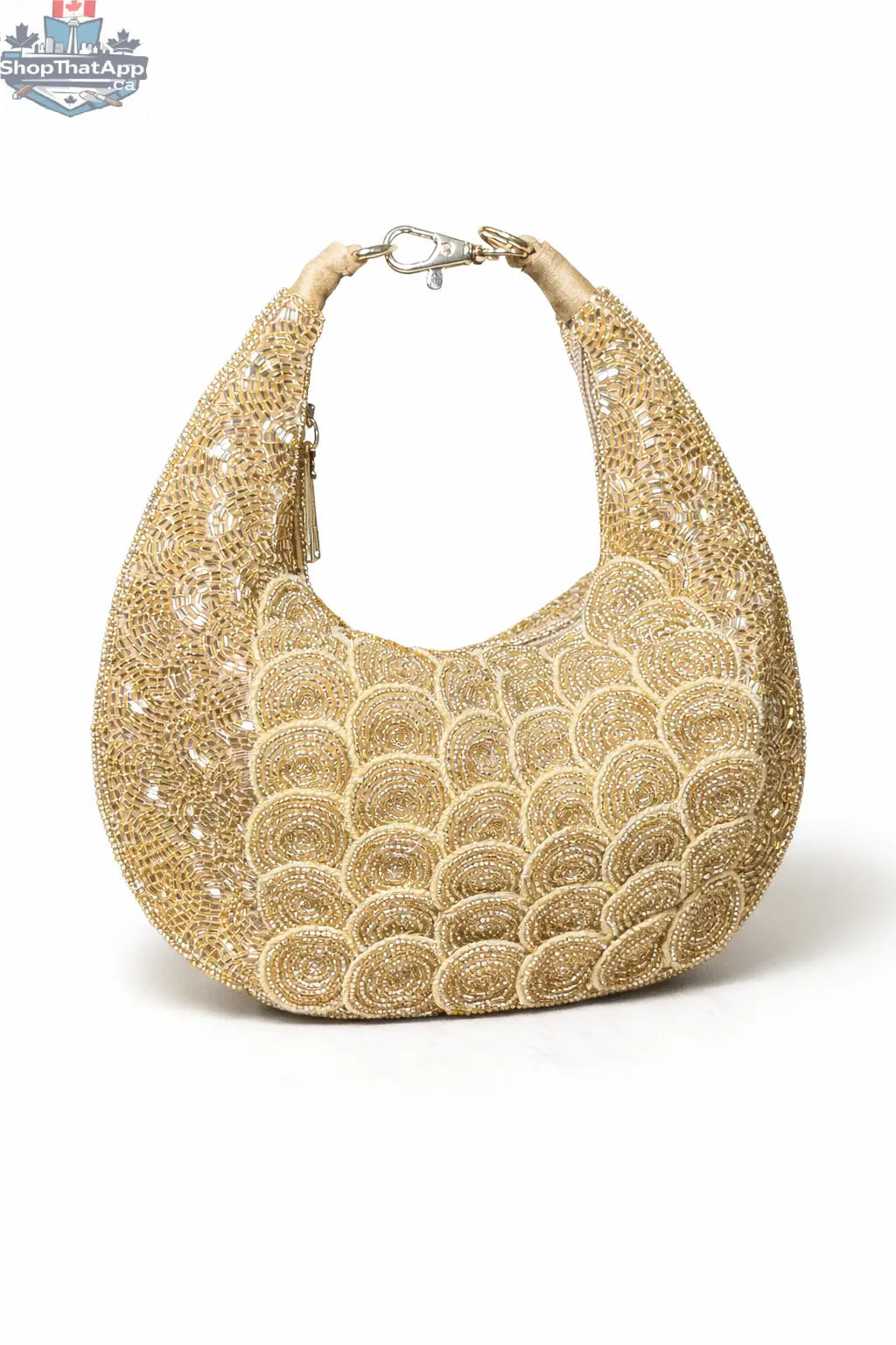 Elevate Your Style with the Gold Beaded Clutch Bag - Aurora - Shopthatapp.ca