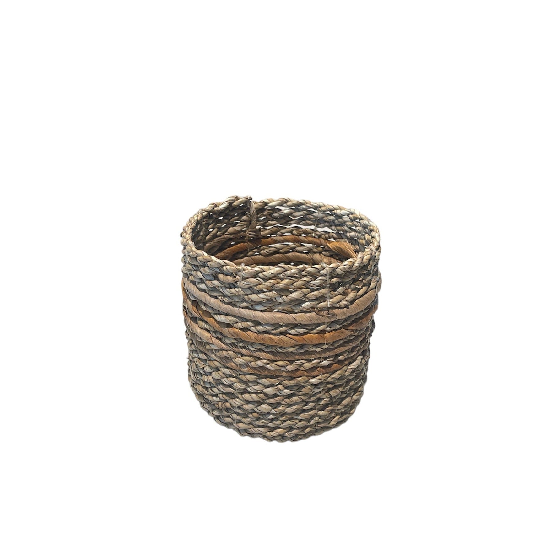 Seagrass Basket with Banana Leaf Accents - Shopthatapp.ca