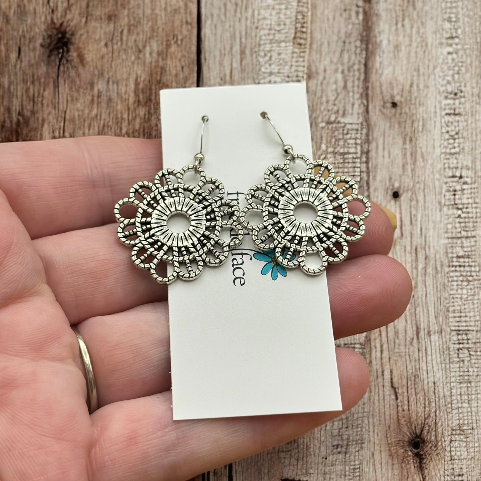 Lace Earrings with Textured Design for Stylish Elegance
