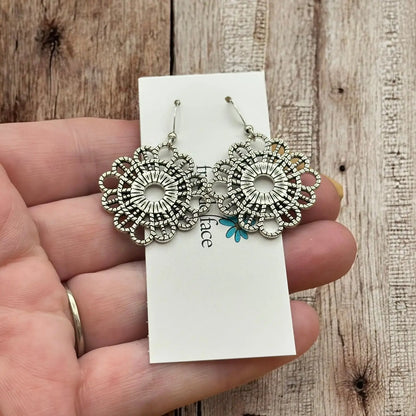 Lace Earrings with Textured Design for Stylish Elegance - Shopthatapp.ca
