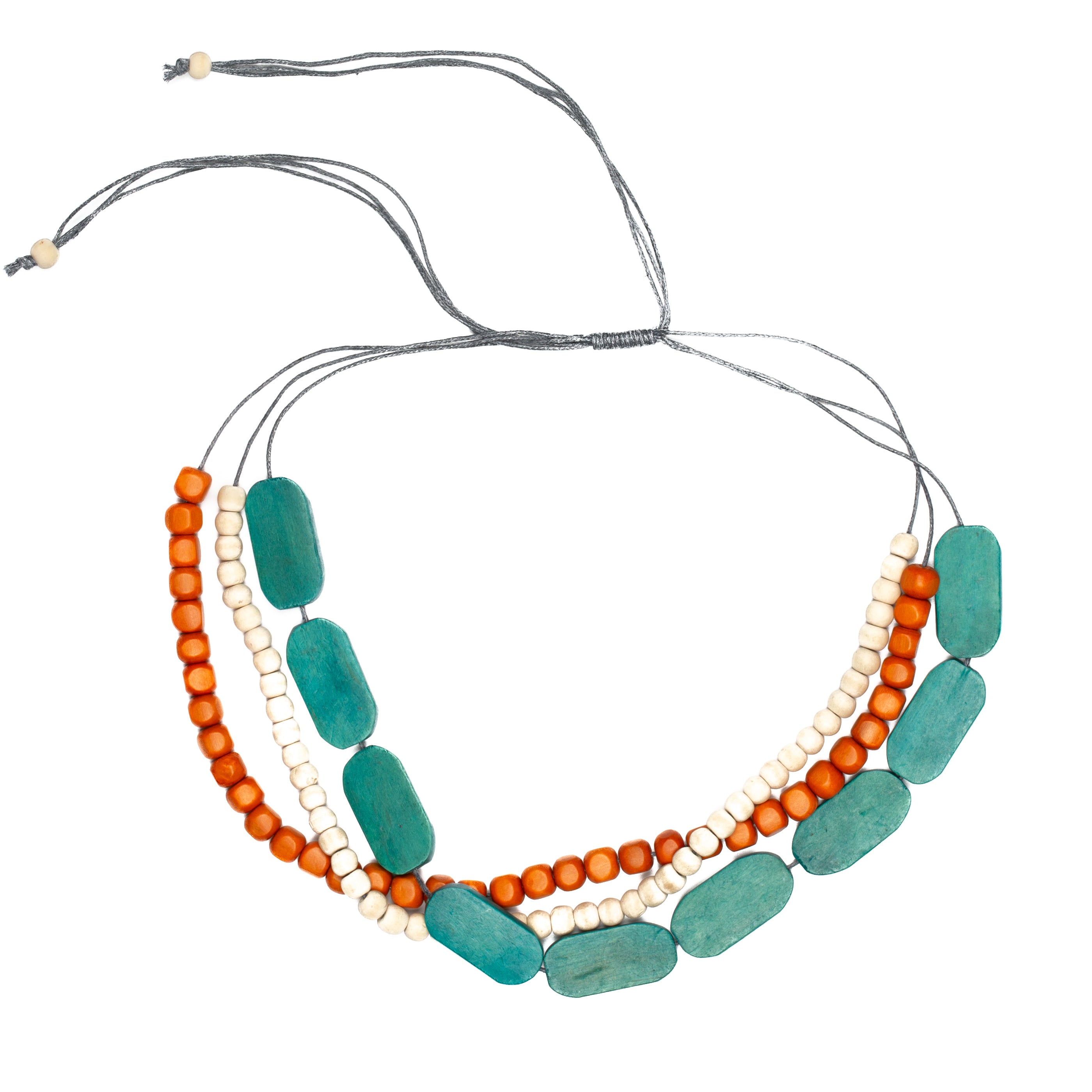 3 Strand Wooden Bead Necklace - Shopthatapp.ca