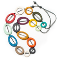 Long Multi Colour Resin Hoop Necklace - Shopthatapp.ca