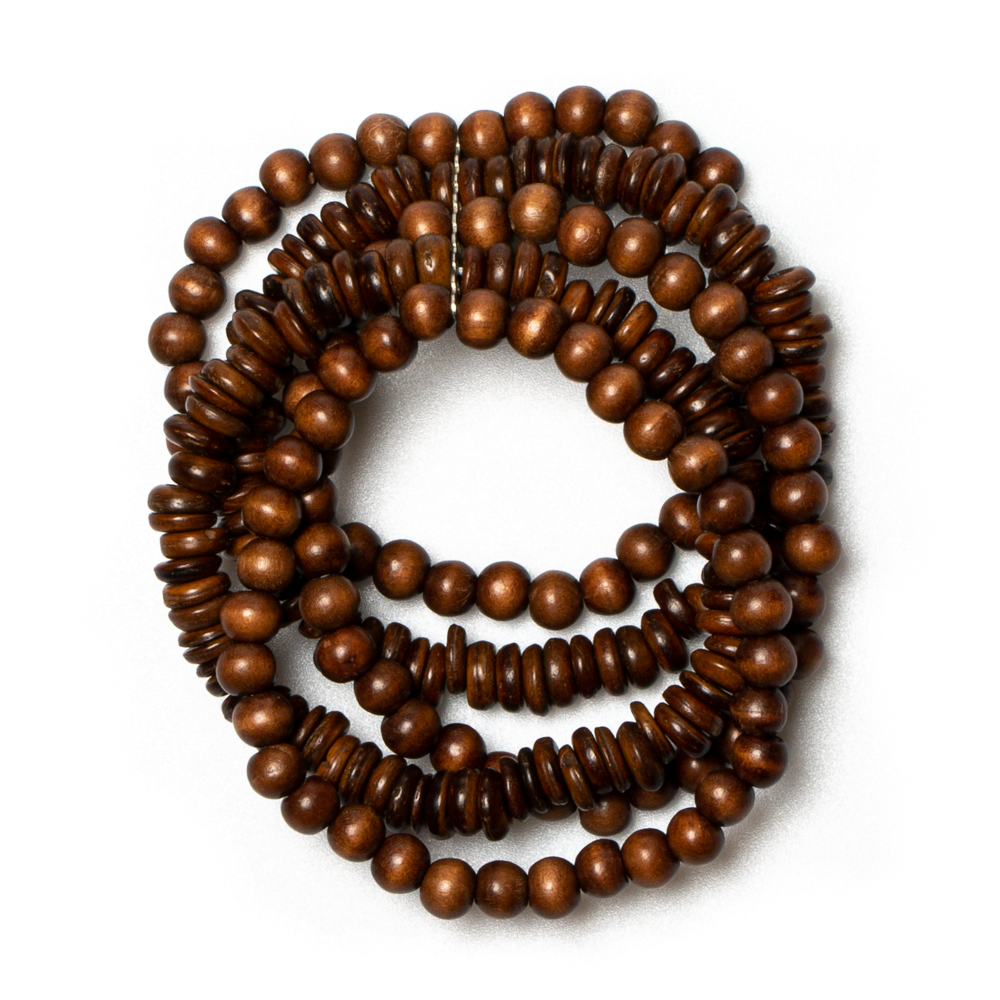 Chunky Wood Coconut Bead Bracelet - Natural Bohemian Style Accessory - Shopthatapp.ca