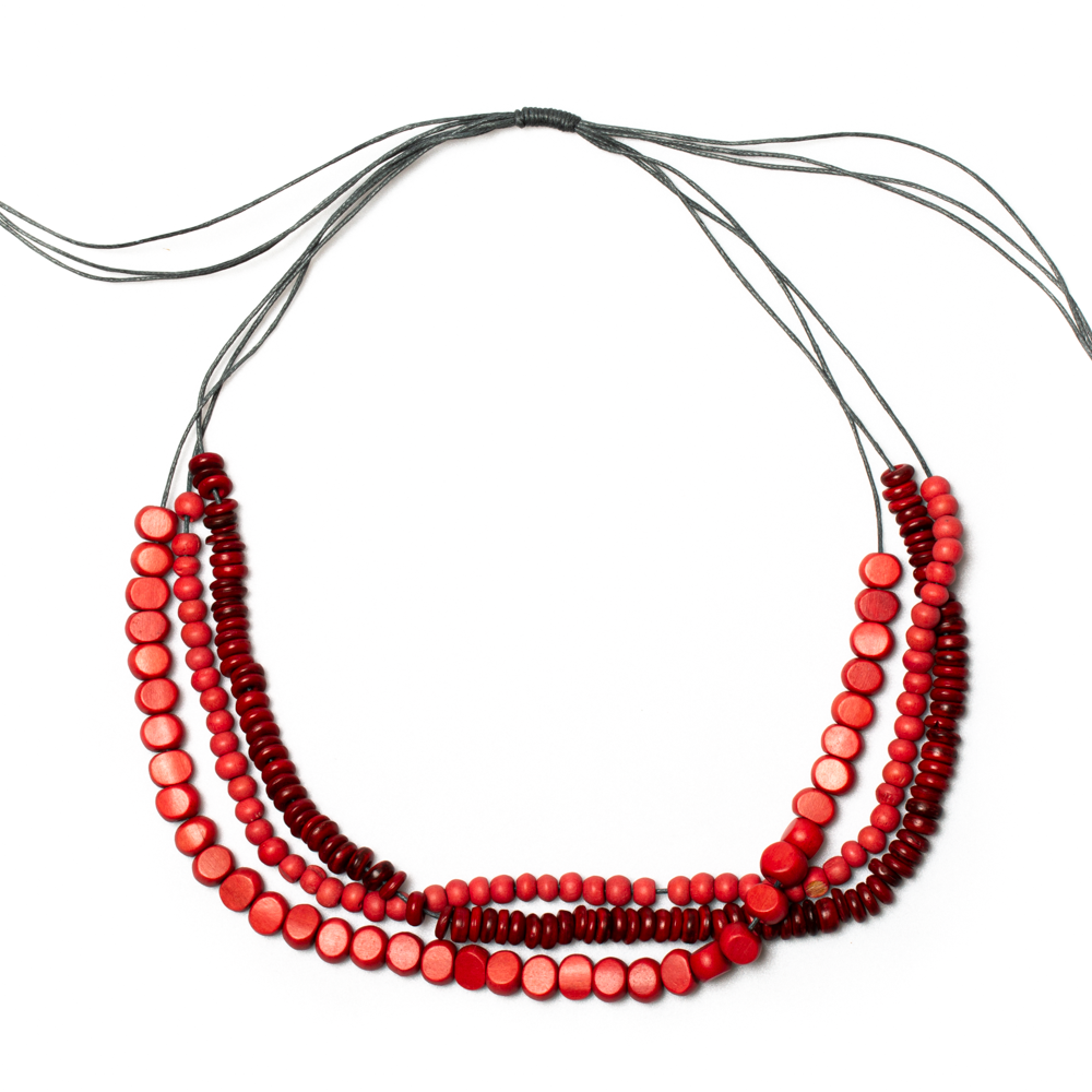 Triple Strand Wood Necklace - Unique Mixed Wood Design for Effortless Style - Shopthatapp.ca
