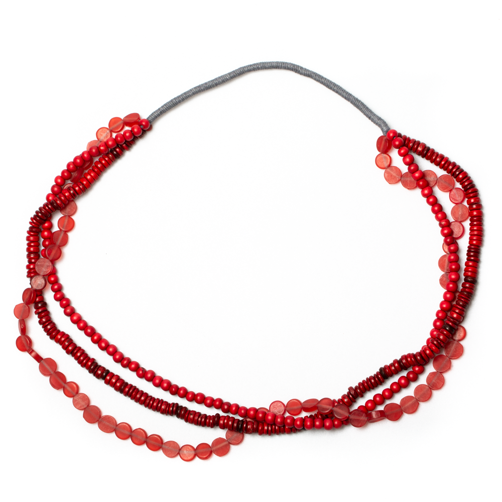 Triple Strand Wood Resin Necklace - Unique Handmade Jewelry - Shopthatapp.ca
