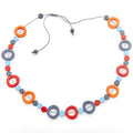 Long Resin Hoop Necklace with Disc Accent - Shopthatapp.ca
