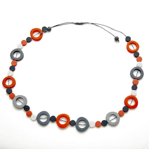 Long Resin Hoop Necklace with Disc Accent - Shopthatapp.ca