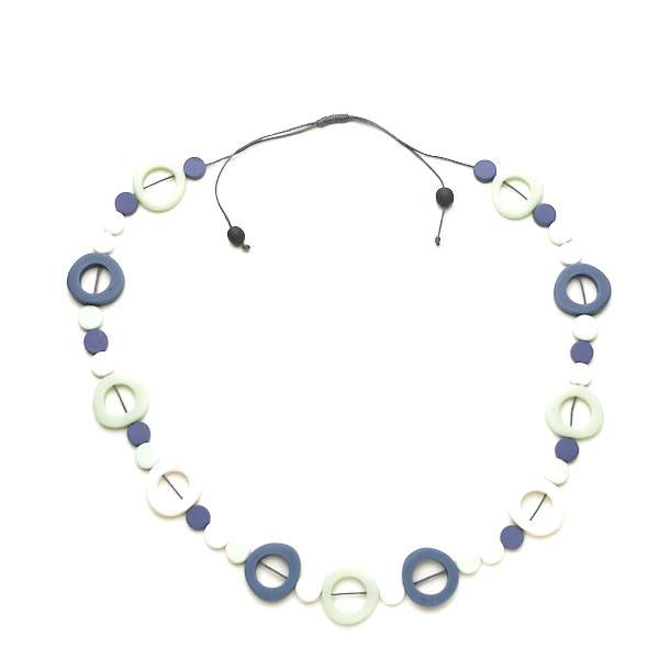 Long Resin Hoop Necklace with Disc Accent - Shopthatapp.ca
