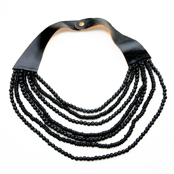 Multi Strand Wooden Bead Necklace - Shopthatapp.ca