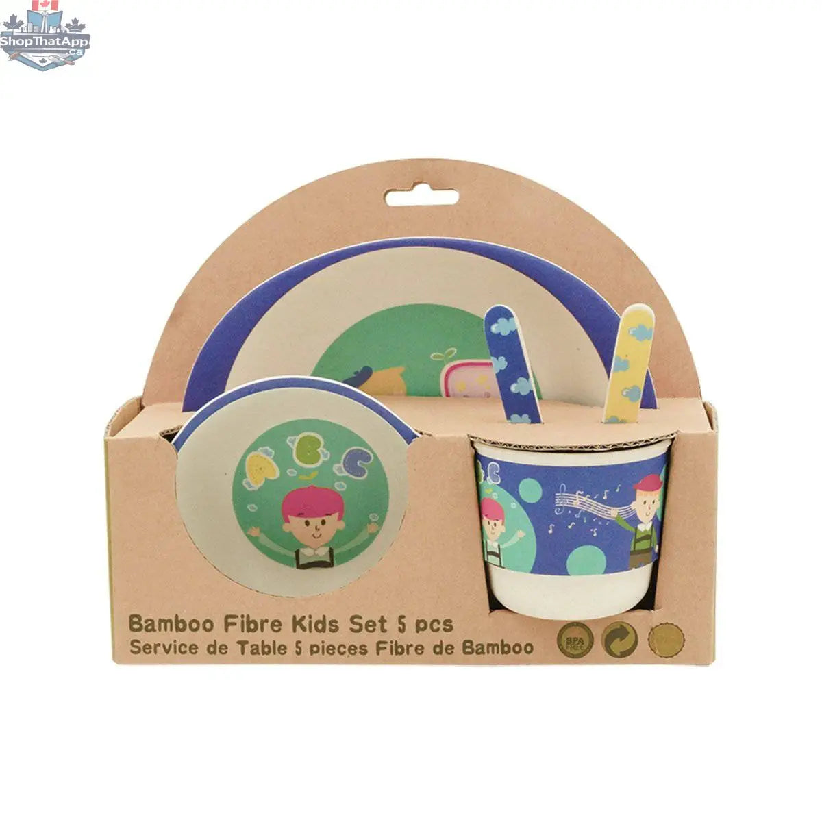 Blue Boy Kids Dinnerware Set – Fun & Eco-Friendly Meal Time Solution - Shopthatapp.ca