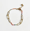 Gold Plate Chainlink Bracelet with Enamel - Shopthatapp.ca