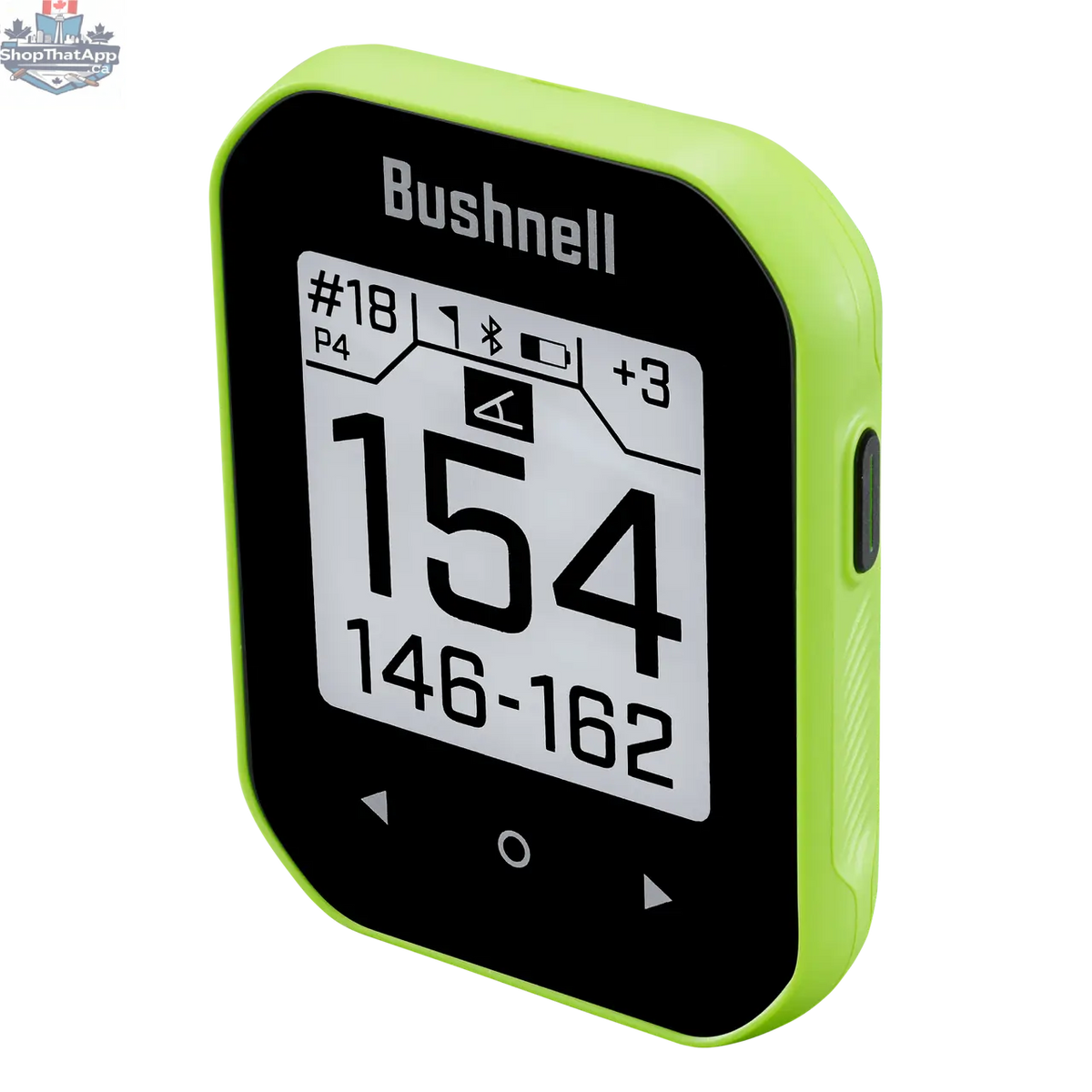 Phantom 3 Slope GPS golf watch by The Golfather Ltd. showing the device with display and buttons from a quarter-left angle