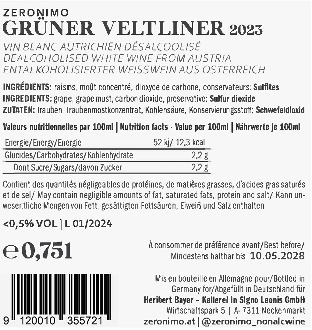 Zeronimo Grüner Veltliner Wine - Discover the Best of Austrian White Wine