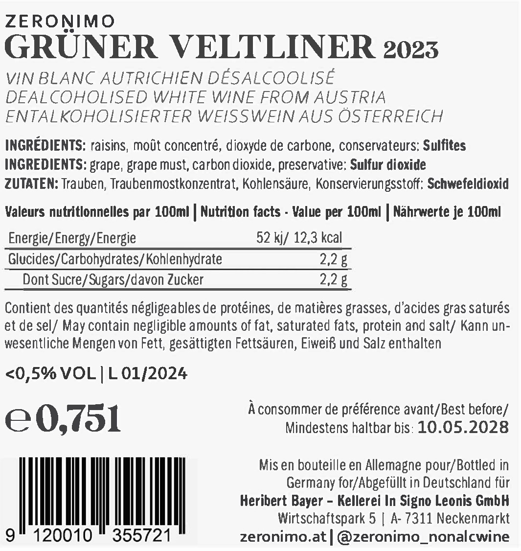 Zeronimo Grüner Veltliner Wine - Discover the Best of Austrian White Wine