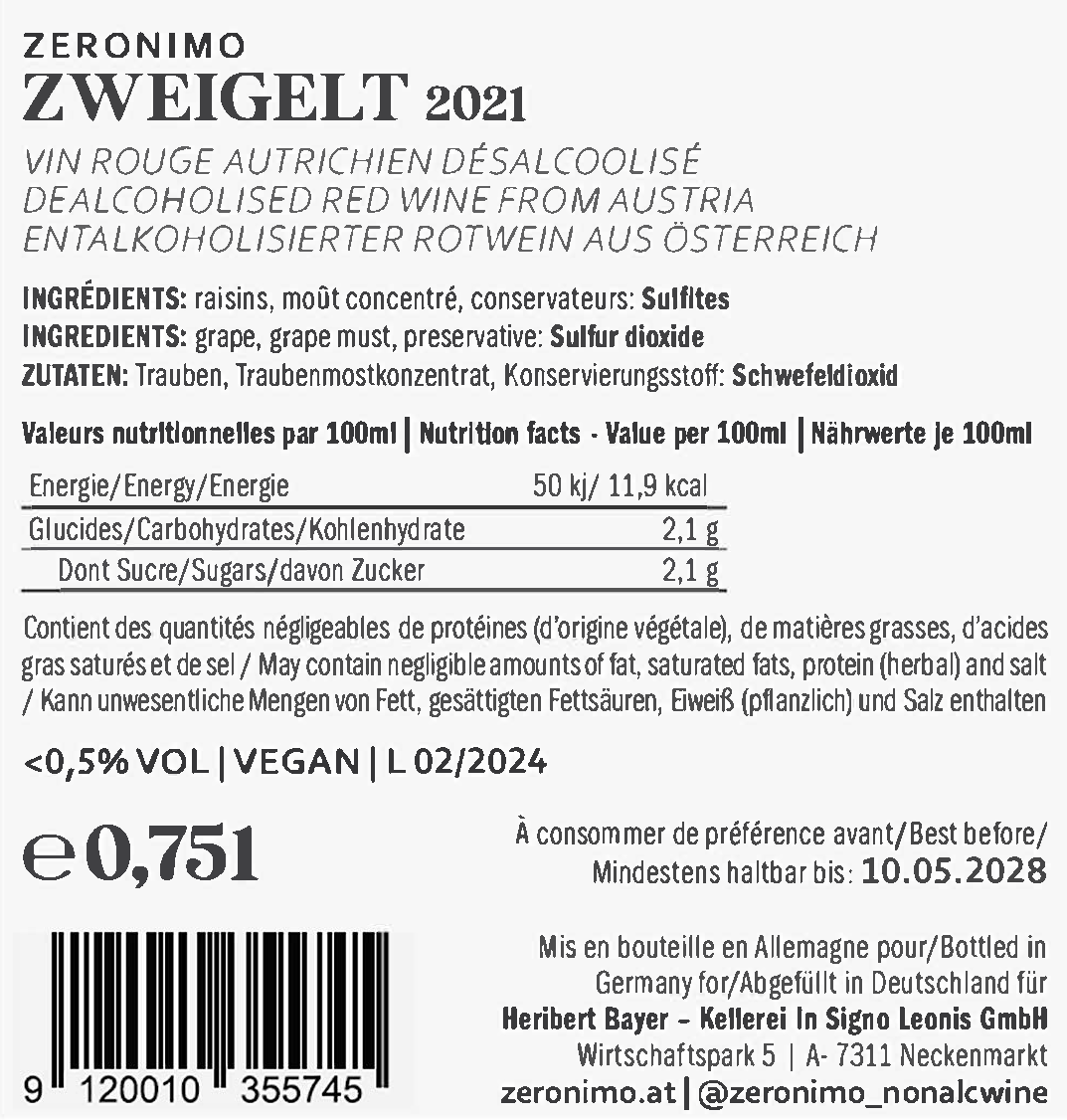 Zeronimo Zweigelt Wine - Premium Austrian Red Wine Experience