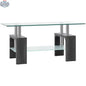 Sutton glass coffee table with tempered grey glass top and sleek metal legs, modern furniture by SLOTH Nation.