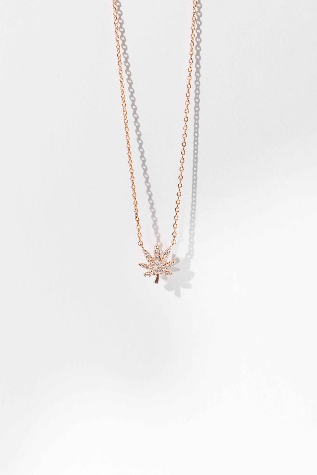 ROSE GOLD CANNABIS LEAF NECKLACE