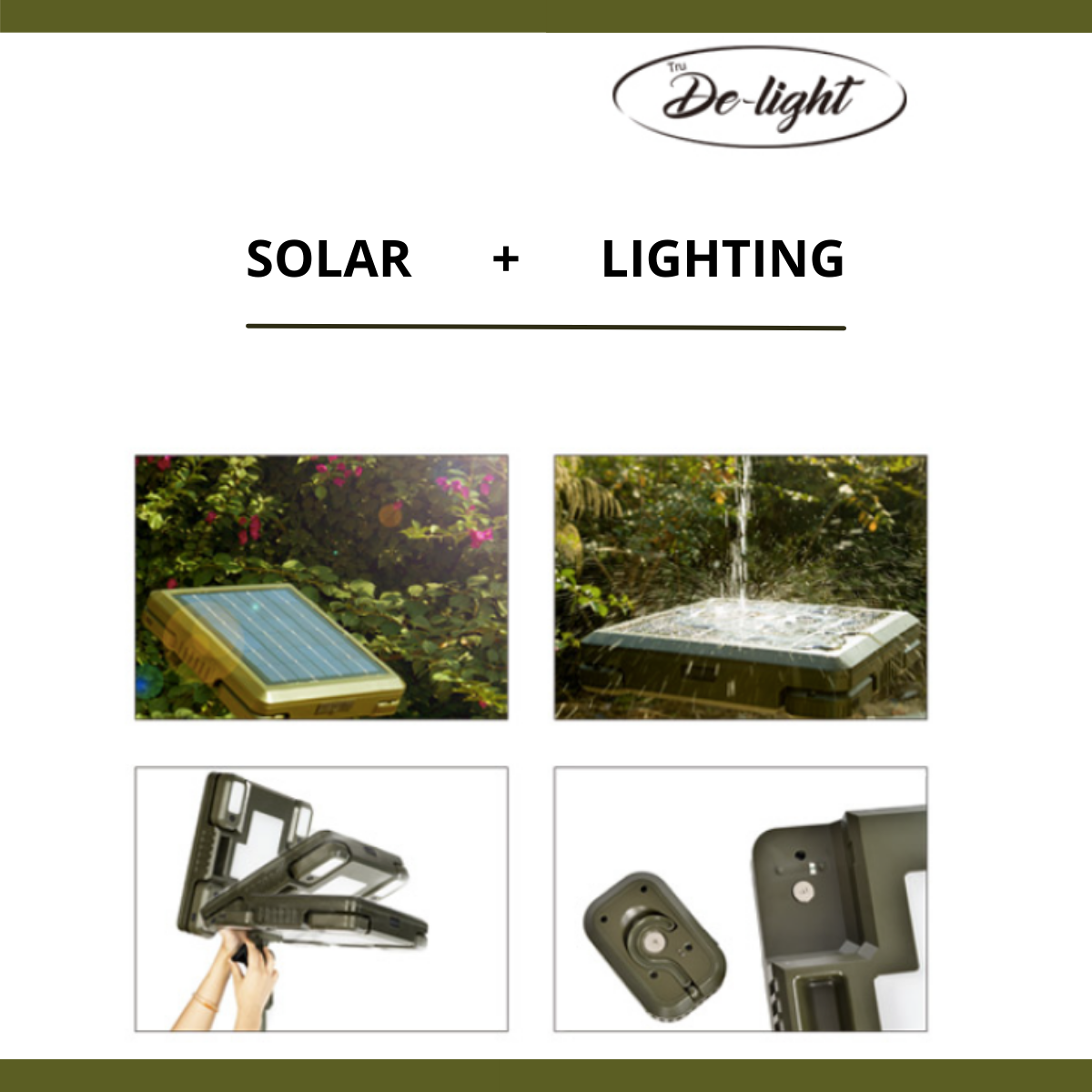 TRU De-LIGHT WHITENIGHT Multipurpose LED Solar / AC / DC - Garden, Camping Main Light + 4 Independent Detachable Multi Mode Side Lights / Tripod + Carrying Bag - Www.Shopthatapp.ca
