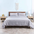 Laura Set of 2 Modern Nightstand with Drawer and Open Shelf-Natural Wood