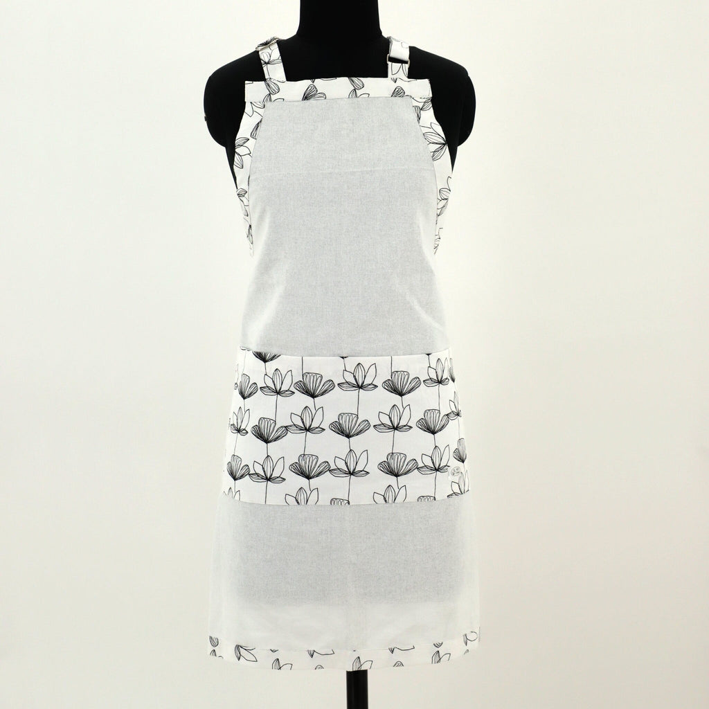 Designer B&W Flour Sack Aprons (3 Patterns) - Shopthatapp.ca