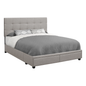 Base de lit Queen avec 2 tiroirs rangement tissus gris - Monarch (I6020Q) - Shopthatapp.ca