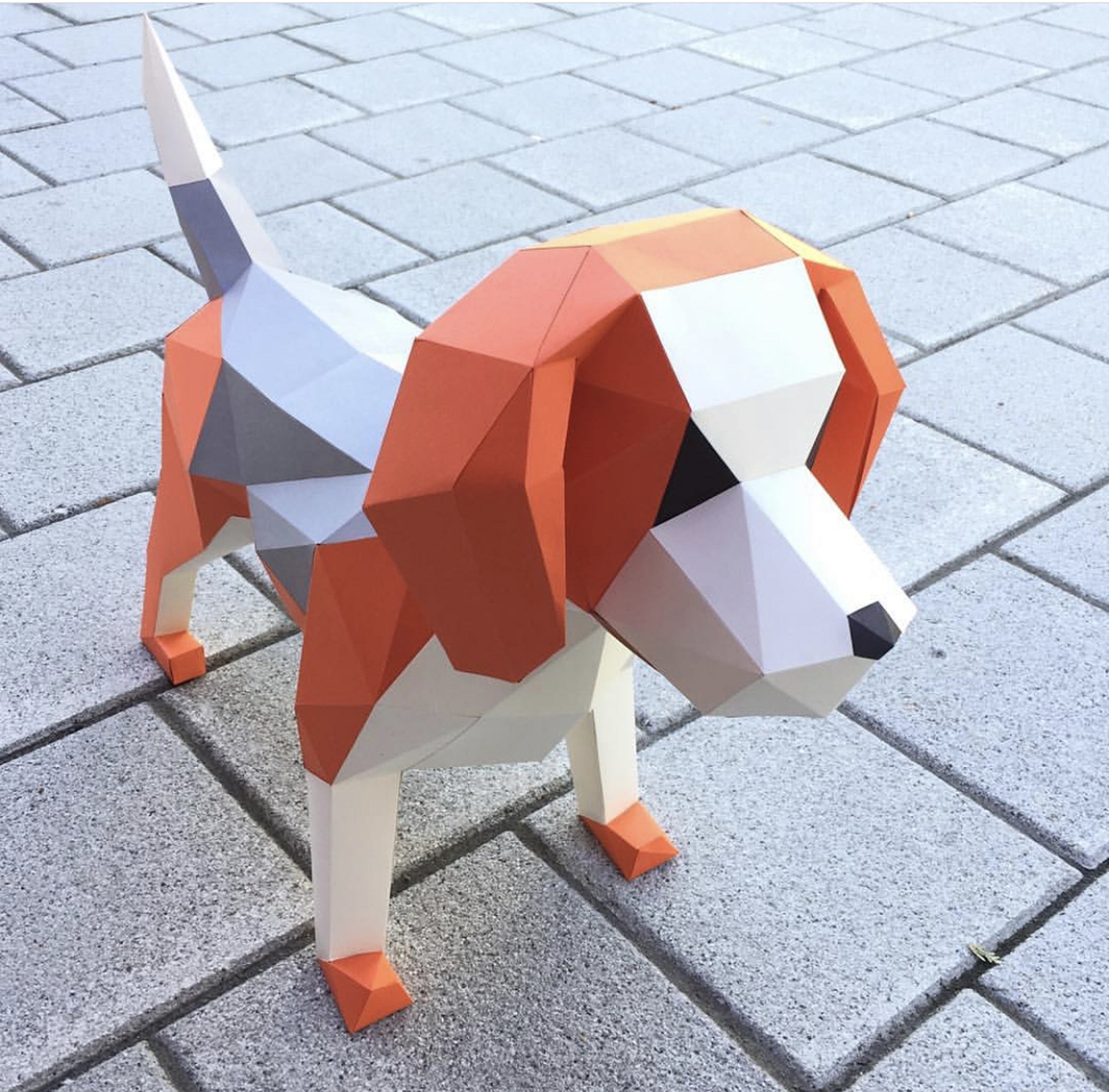 DIY Beagle 3D LUX paper origami model Kit - Www.Shopthatapp.ca