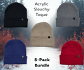 Acrylic Slouchy Toques - 5-Pack Bundle - Www.Shopthatapp.ca