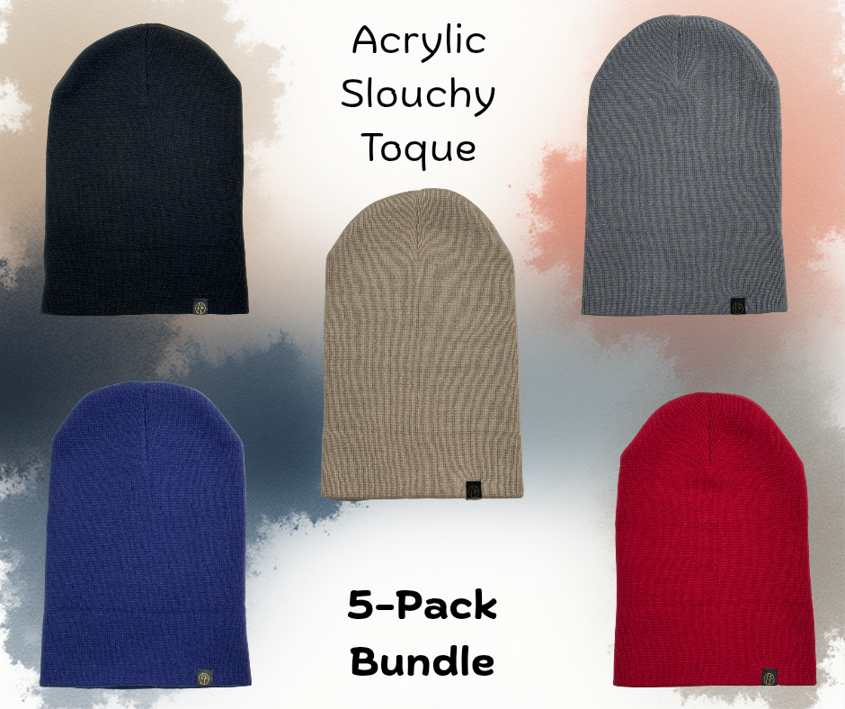 Acrylic Slouchy Toques - 5-Pack Bundle - Www.Shopthatapp.ca