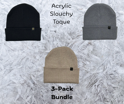 Acrylic Slouchy Toques - 3-Pack Bundle - Www.Shopthatapp.ca