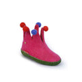 The Jester Pink Wool Slippers for Kids – Hand-Felted with Suede Sole