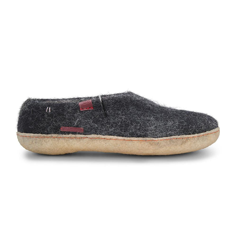 Classic Wool Slippers with Rubber Sole - Comfort Meets Style