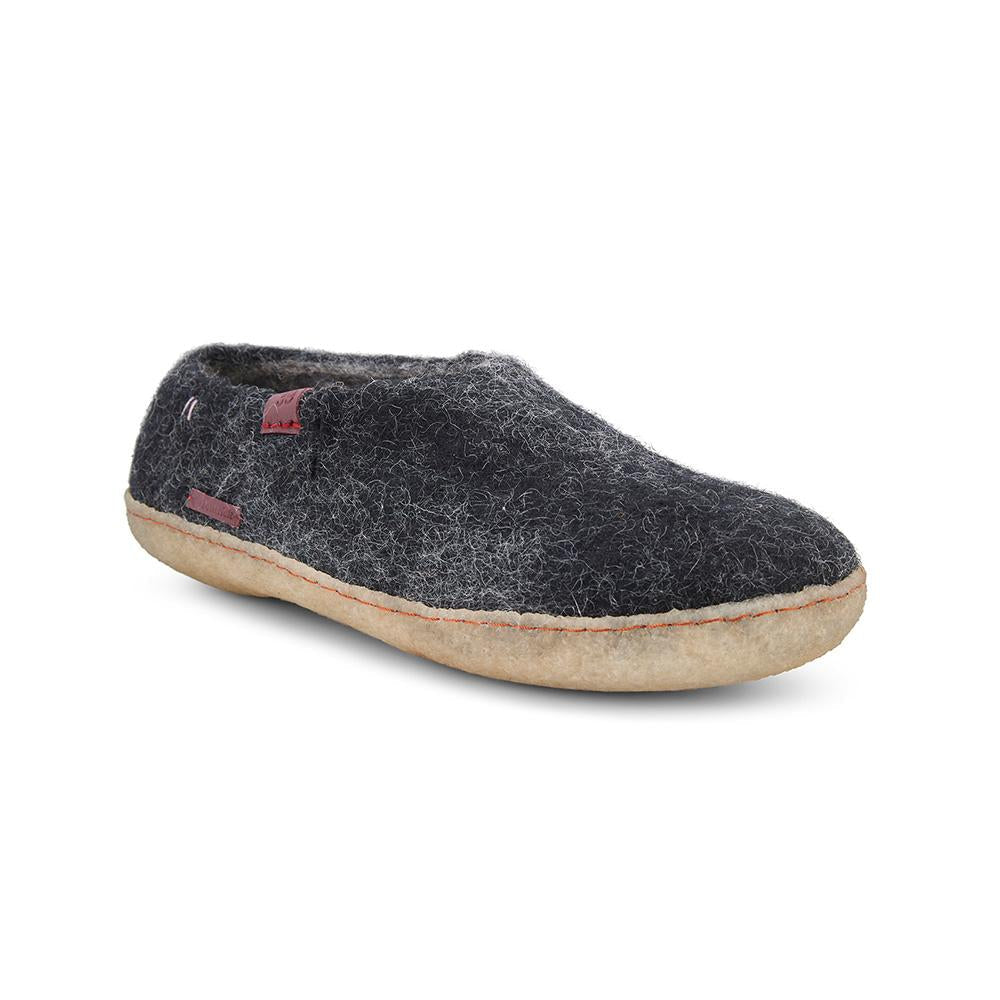 Classic Wool Slippers with Rubber Sole - Comfort Meets Style