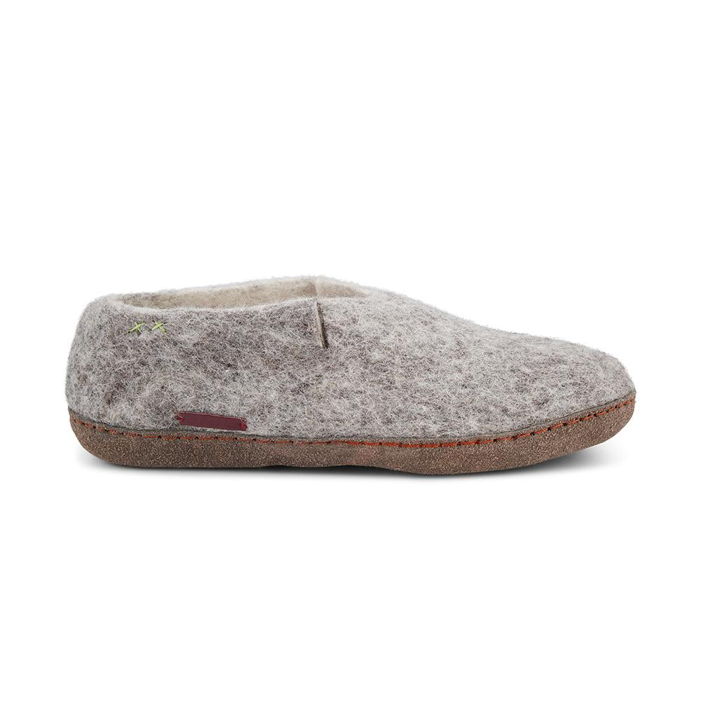 Elevate Comfort with Our Grey Leather Classic Slippers