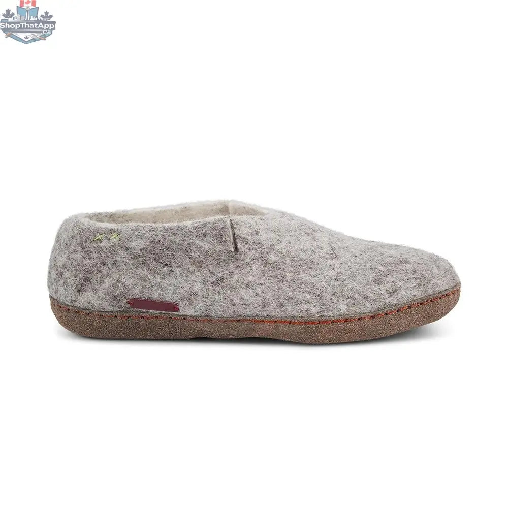 Elevate Comfort with Our Grey Leather Classic Slippers - Shopthatapp.ca