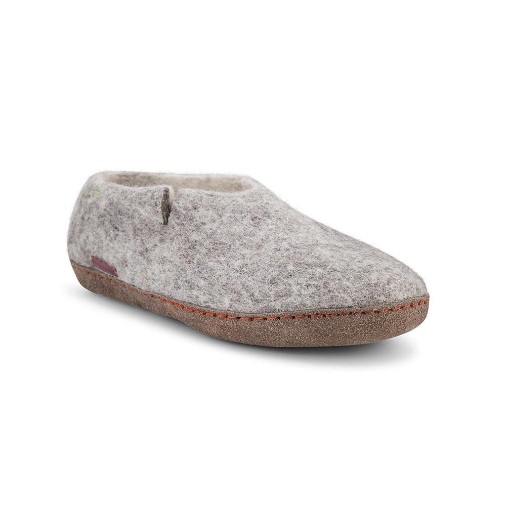 Elevate Comfort with Our Grey Leather Classic Slippers