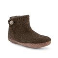 The Daisy Brown Wool Felt Ankle Slippers with Suede Leather Sole