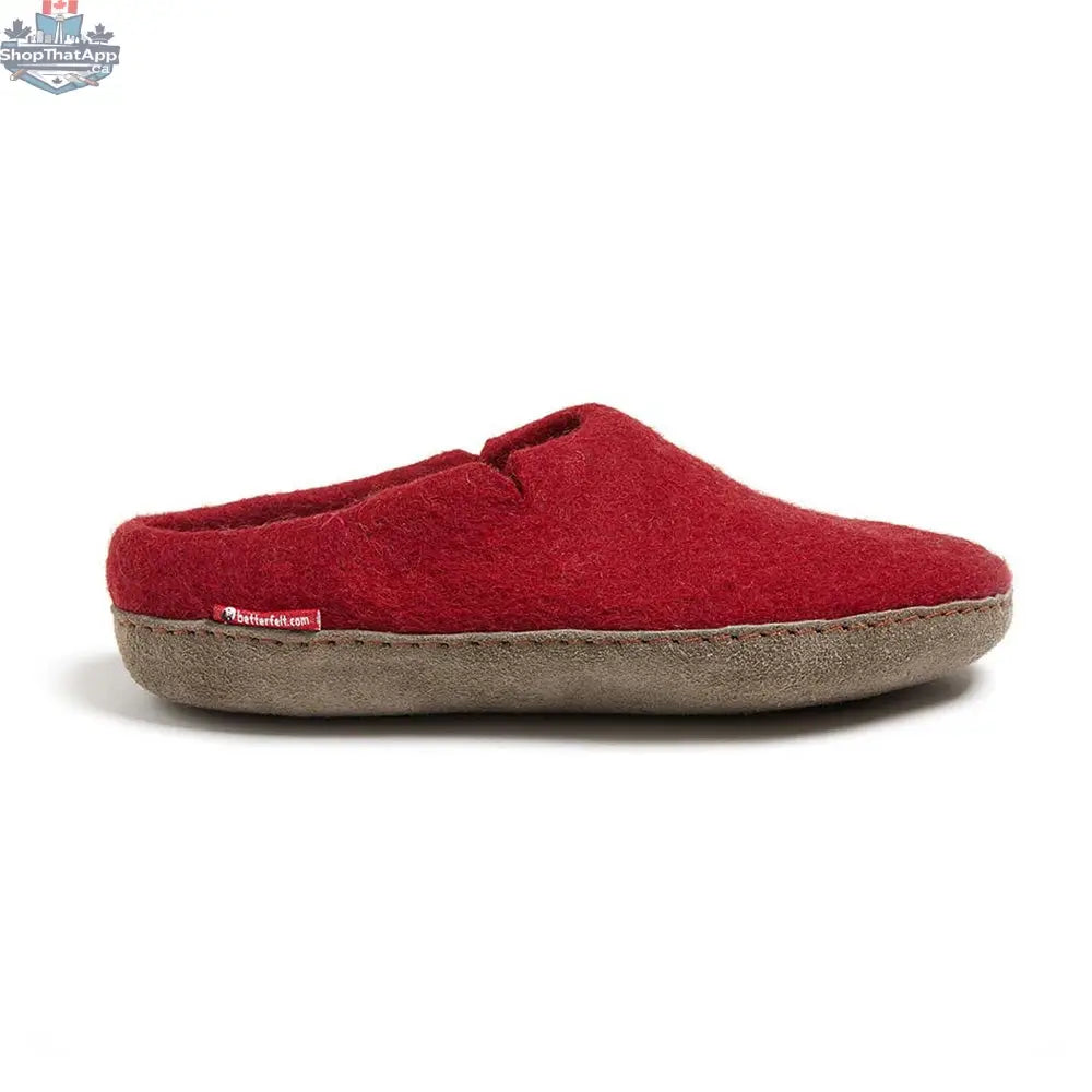 Classic Red Wool Slippers - The Perfect Cozy Companion for Your Feet - Shopthatapp.ca